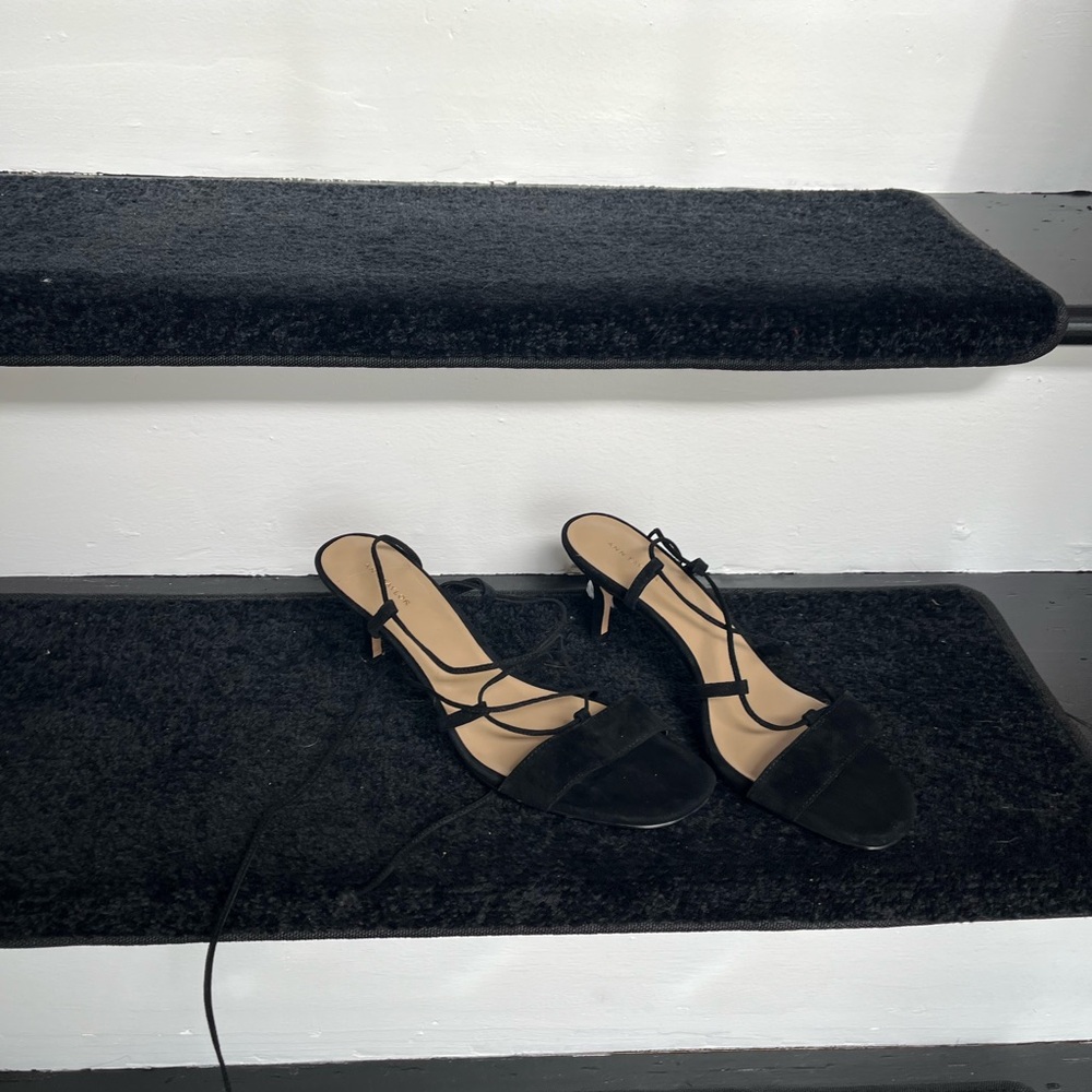 Ann Taylor Black Strappy Heels